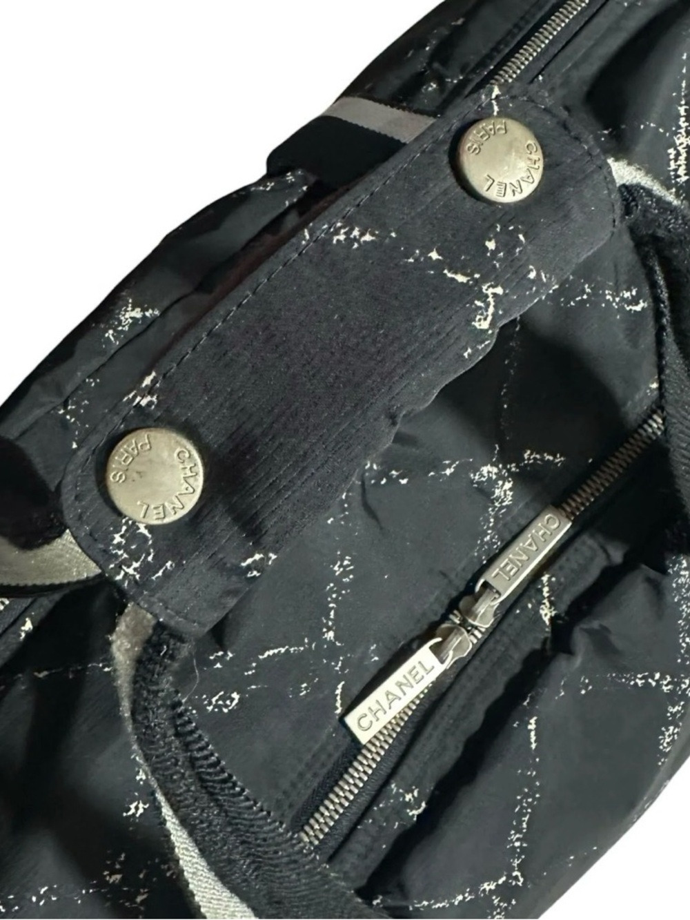 Chanel Travel Line Boston Bag Carry On Large Zippered Suitcase Bag - Picture 6 of 14